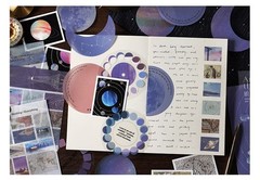 20sheets stickers pack,Arriving the Galaxy, clear and paper stickers