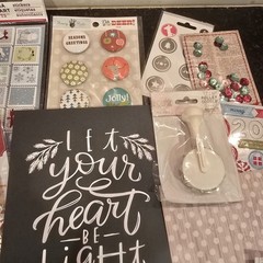Lot Of Scrapbooking Holiday Christmas Project Life Embellishments And Papers