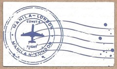 Manila London Comet Flight Postmark Sticker Vintage Airmail Scrapbooking Decal