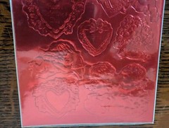 Vintage Hallmark FOIL Stickers Embossed Cupids Hearts Shiny Valentines Day MINT