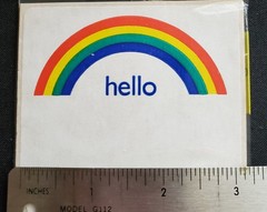 Vintage Trend Name Tags & Labels Rainbow Hello 1982 package of 16 NEW