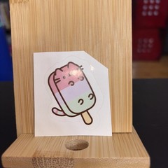 Pusheen Cat Neapolitan Ice Cream Bar Sticker 2 Inches H X 1.5 Inches W