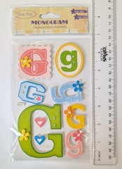 Letter G Monogram Chipboard Scrapbooking Stickers by Sticker King