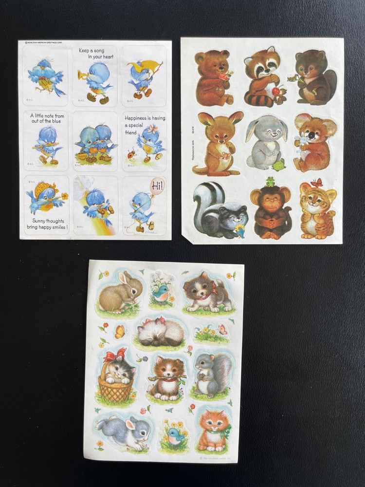 1970s-1980s FULL Sticker Sheets Animals