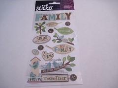 Scrapbooking Crafts Stickers Sticko Family Tree Birds Sayings Stick Together