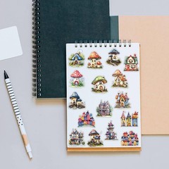 50PCS Fairy Tale Cottage Stickers – Waterproof Clear Stickers of Whimsical Fa…