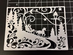 Christmas Die Cuts * Winter Sleigh Ride Scene * Set of 6 * Black or White