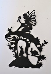 Fairies #3 Fairy Intricate Paper Die Cut Embellishments scrapbooking 9 pc Black