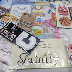 Lot Of Assorted Scrapbook Crafts Embellishments Stickers Family School Sports