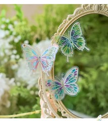 Butterfly Stickers Pack 20 Pcs Laser Glisten Creativity Decorative Collage Hand