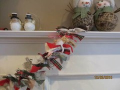 Fabric Rustic Style Holiday Garland,Rustic Christmas Garland,Rustic Wedding Garl