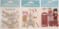 JOLEE’S BOUTIQUE Lot of 11 Scrapbooking Stickers TRAVEL EUROPE PARIS LONDON NY