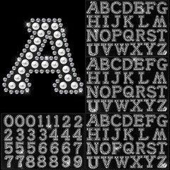 107 Pcs 4 Sheets Pearl Self Adhesive Stickers 3 Sheets A-Z Glitter Rhinestone…