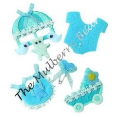 5 Baby boy babies boys embellishments Paper Piecings Shower Scrapbooks Cards