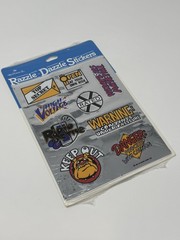 NEW Vintage 1984 RAZZLE DAZZLE Hallmark Sticker Sheets Silver Foil Warning Signs