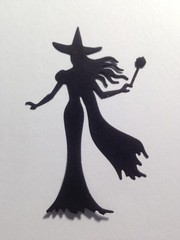 Witches 3 Designs 6 Pcs Black Die Cut Embellishments 3-1/4″ x 2-1/4″