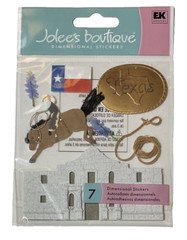 Texas Travel Cowboy Horse Rope Jolee’s Boutique Dimensional Scrapbook Stickers