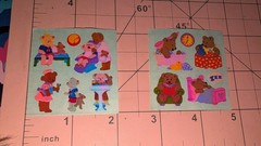 Vintage Sandylion Stickers Mother Of Pearl Teddy Bears Dentist/Bedtime 2 Modules