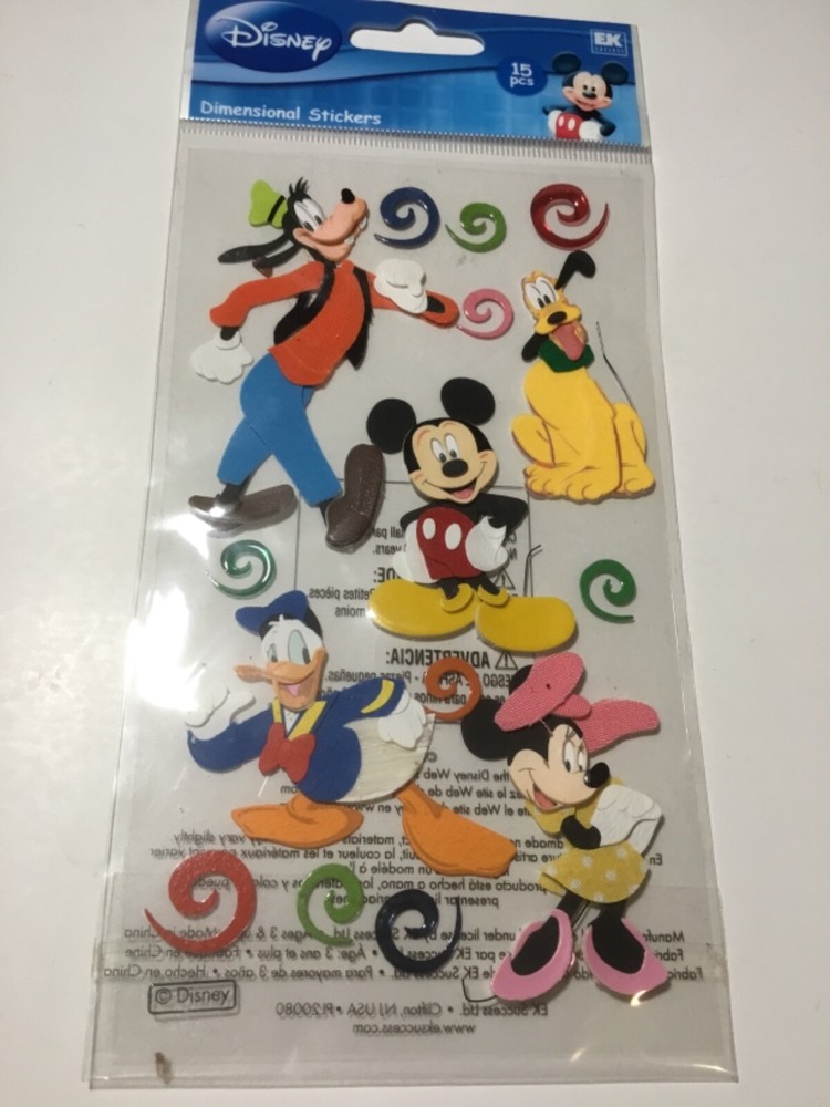 EK SUCCESS dimensional Scrapbook stickers DISNEY MICKEY MOUSE and FRIENDS new