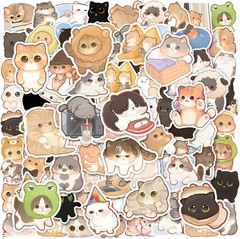100 Pcs Kawaii Cat Stickers Pack for Kids Girls Boys Adults | Cute Cartoon Ki…