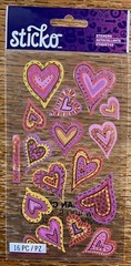 Sticko VELLUM EXPRESSIVE HEARTS Love Valentines Wedding Card Scrapbook Stickers