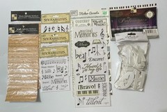 SCRAP BOOKING MUSIC BAND STICKERS LETTERS STOCK CARD BACKGROUNDS MATS DIY DECOR