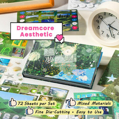 72 Sheets Dreamcore Aesthetic Sticker | Writable Paper, PET & Coated Paper, Fin