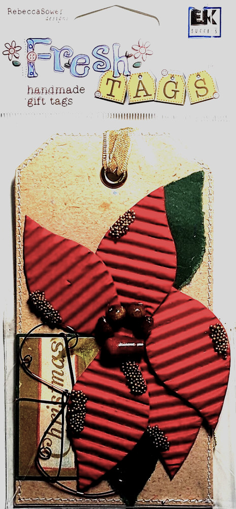 Christmas Poinsettia Petals Holiday Celebrate Fresh Tags Die-cut Handmade Tag