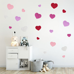 360Pcs Heart Stickers – Colorful Glitter Foam Hearts Shape Stickers for Reward S