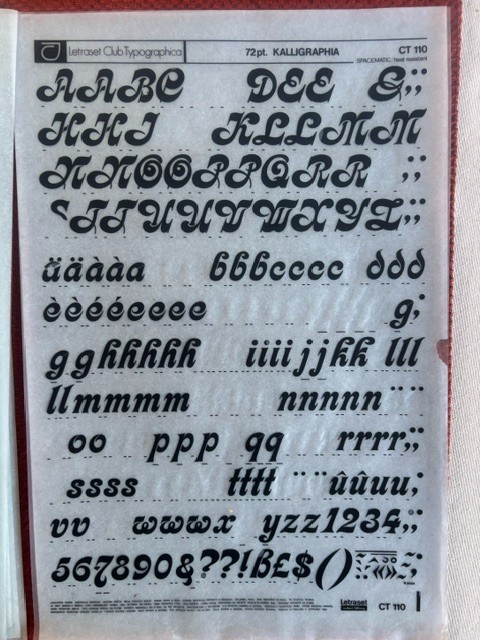 6 Letraset INSTANT LETTERING Transfer Letters 72pt Kalligraphia nice 2
