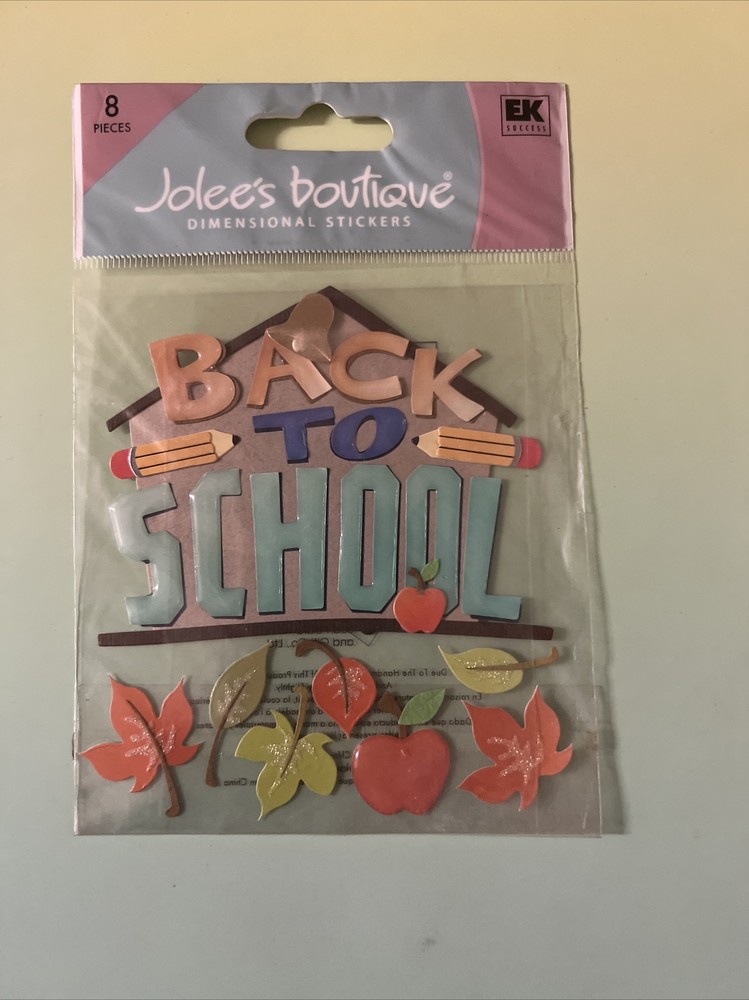 Jolee’s Boutique BACK 2 SCHOOL 8pcs Dimensional Scrapbooking Stickers RARE