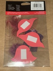 NOS Stand Outs 3D Decorative Hat Stickers 3 Pack Red Hat Society Discontinued