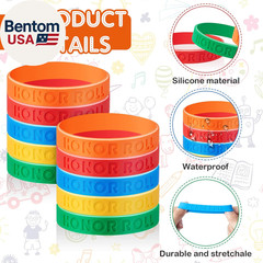100 Pcs Honor Roll Rubber Wristbands Celebration Items Bulk Certificates Colored