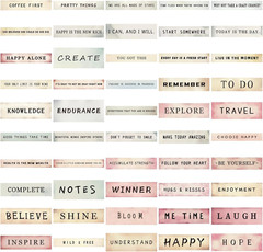 50PCS Boho Word Stickers for Journaling, Vintage Motivational Quote Stickers for