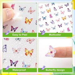 3000 Pcs Small Butterfly Stickers for Kids Pink and Purple Mini Tiny Watercol…