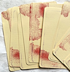 SET OF 12 – Stamped Punched Junk Journal Manila Mixed Media Paper Craft Ephemera