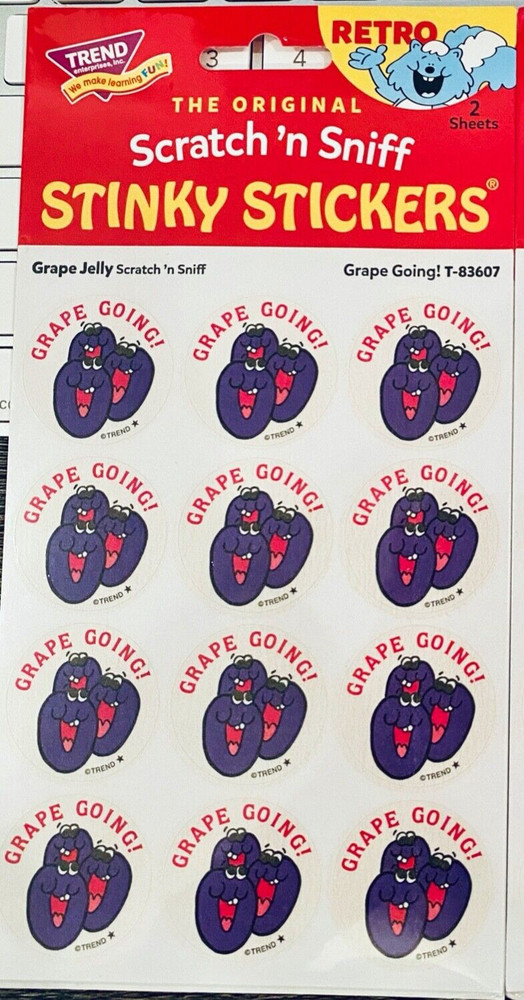 TREND Scratch n Sniff RETRO STINKY STICKERS, GRAPE JELLY Grape Going Scented