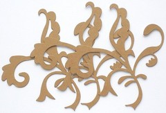 {6} *ORNATE FLOURISH* Decorative Chipboard Die Cuts – 4 3/8″ x 4 7/8″ inches