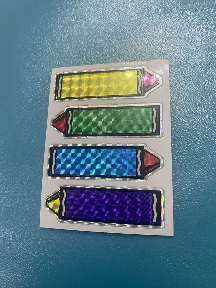 Vintage Prism Vending Colorful Crayons Sticker Sheet HTF 4×3 Inches Kodak