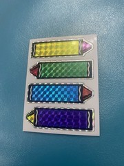 Vintage Prism Vending Colorful Crayons Sticker Sheet HTF 4×3 Inches Kodak