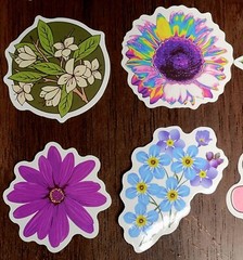 STICKERS x 10 Flowers Various Sunflowers Daisies Blue Purple Craft D22AB7