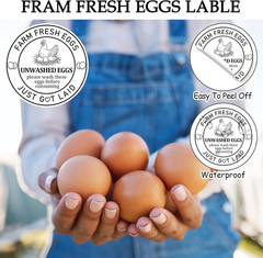 Louise Maelys 2Inch Eggs Stickers 500Pcs Farm Fresh Egg Stickers,Unwashed Eggs L