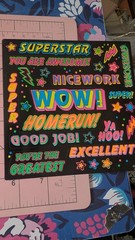 Vintage Stickers American Greetings Neon Rainbow / Rewards Lot 2 Sheets