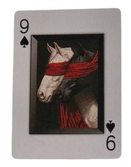 Creative Horse Portrait Royal White with Crown Black Blue Junk Journal Scrapbook