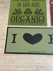Lot of 4 Organic Herb Stickers Decals «Best Things in Life are Organic»