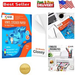 Waterproof Printable Vinyl Sticker Paper – 30 Glossy Sheets for Crafting