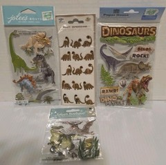 Dinosaur Scrapbook Crafts Sticker Lot -Jolee’s Boutique Paper House- Lot of 4