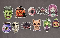 Spooky Halloween Sticker Pack – 36 Stickers