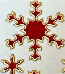 SNOWFLAKES✨7✨STICKERS✨❄️❤️❄️✨3” x 3”✨RED & GOLD AROUND✨BEAUTIFUL WINTER✨💫