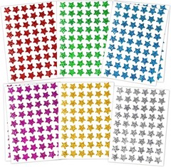 Brilliant 6-Color Holographic Star Stickers – 1620 Count for Classroom & Rewards
